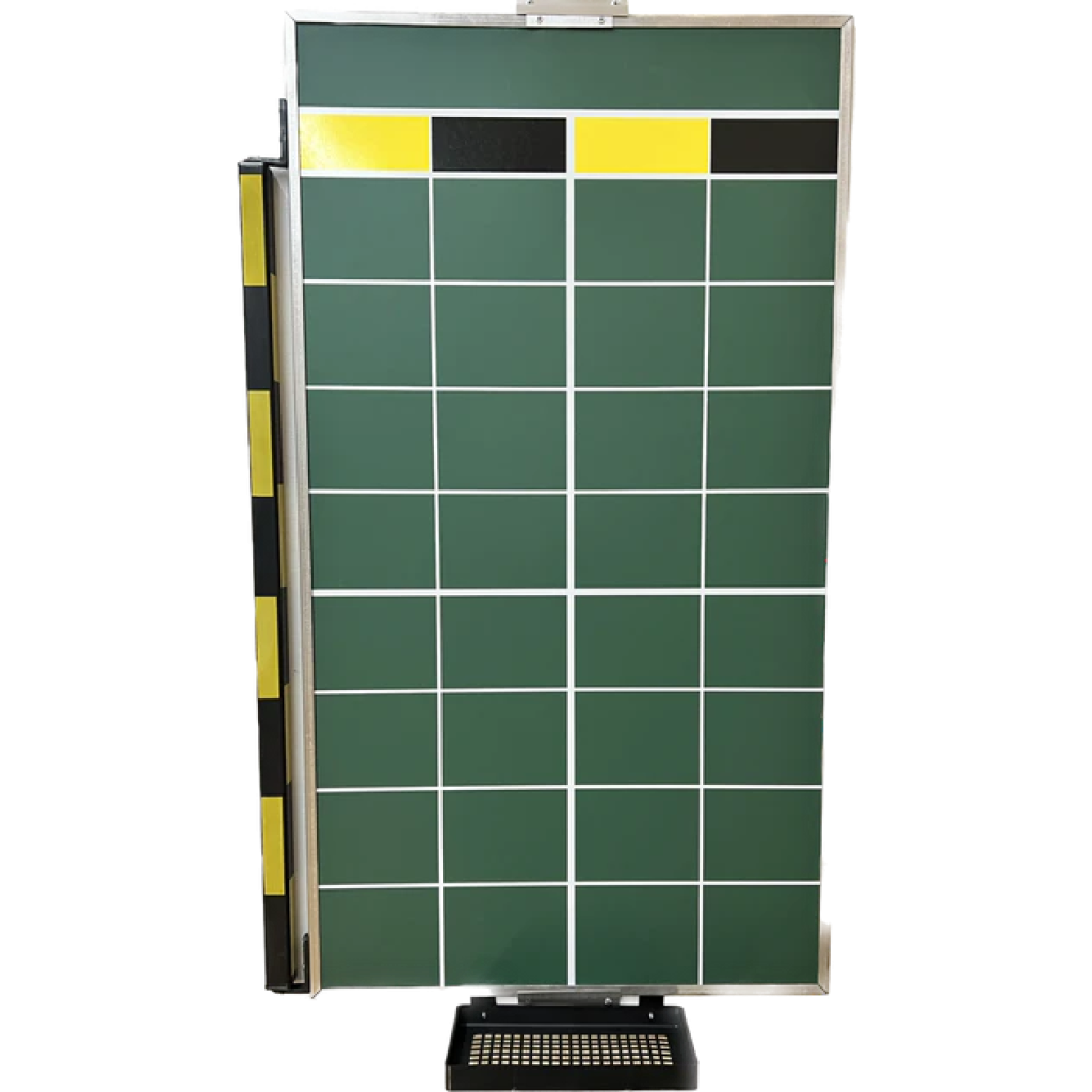 Metal Outdoor Shuffleboard Scoreboard with Tournament Bar & Chalk Tray
