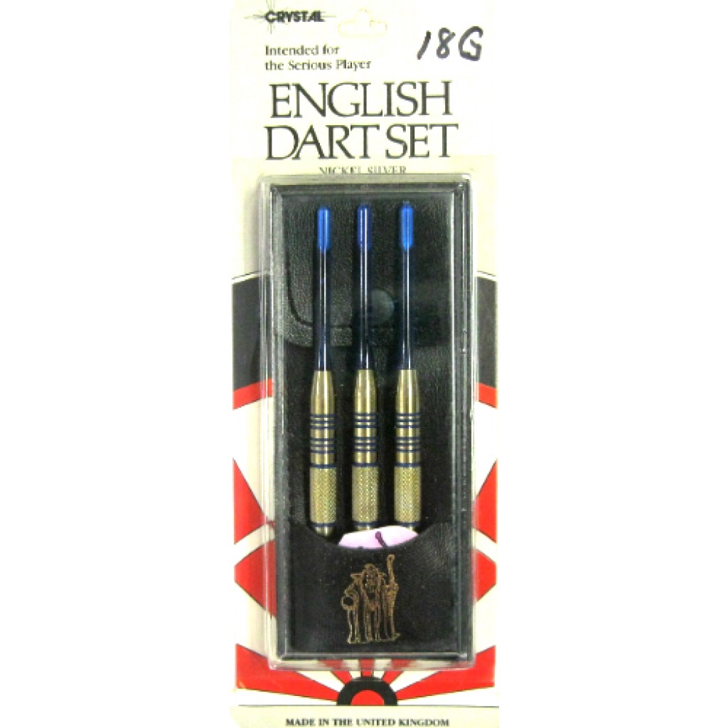 12-753 - English Steel Tip Dart Nickel Silver  - 18g Blue