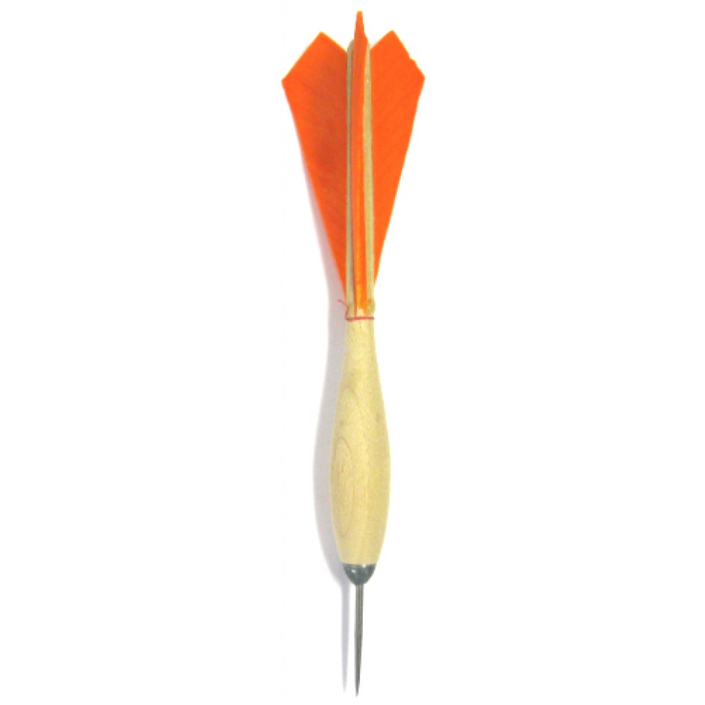 16-0284o - Large 3 Feather Widdy Baseball Dart - Orange