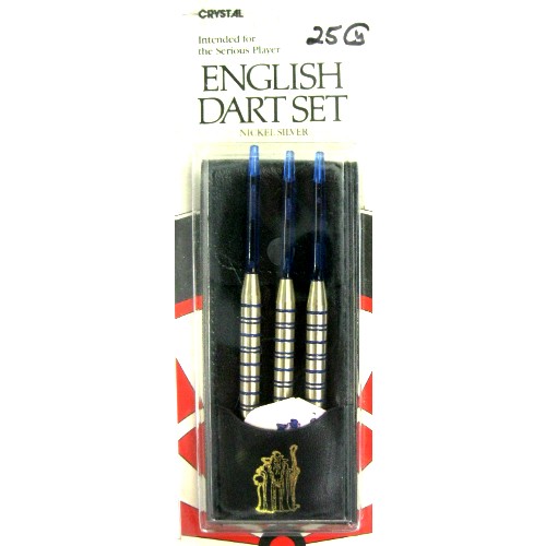 21-002 - English Steel Tip Nickel Silver Dart - 25g Blue