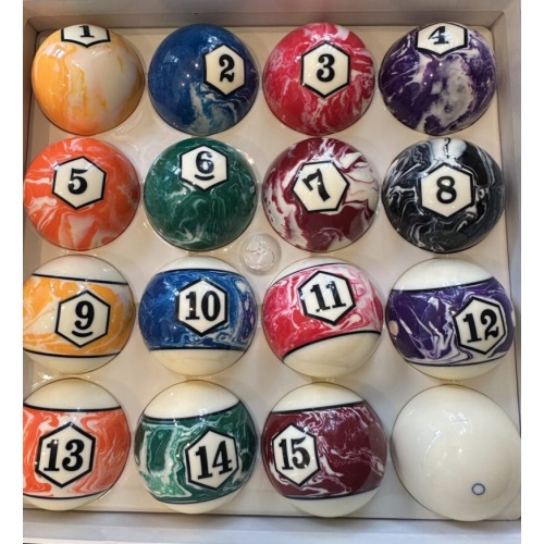 Level Best Swirl with Octagonal #'s Design Pool Ball Set