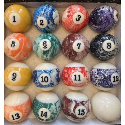 2-1/4" Marble Billiard Balls Set
